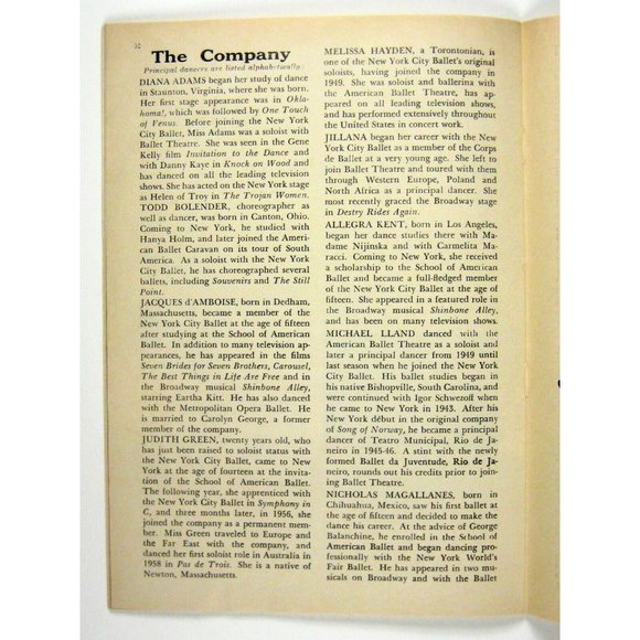 New York City Ballet Playbill December 1960 City Center NYC Patricia Wilde - Picture 7 of 8
